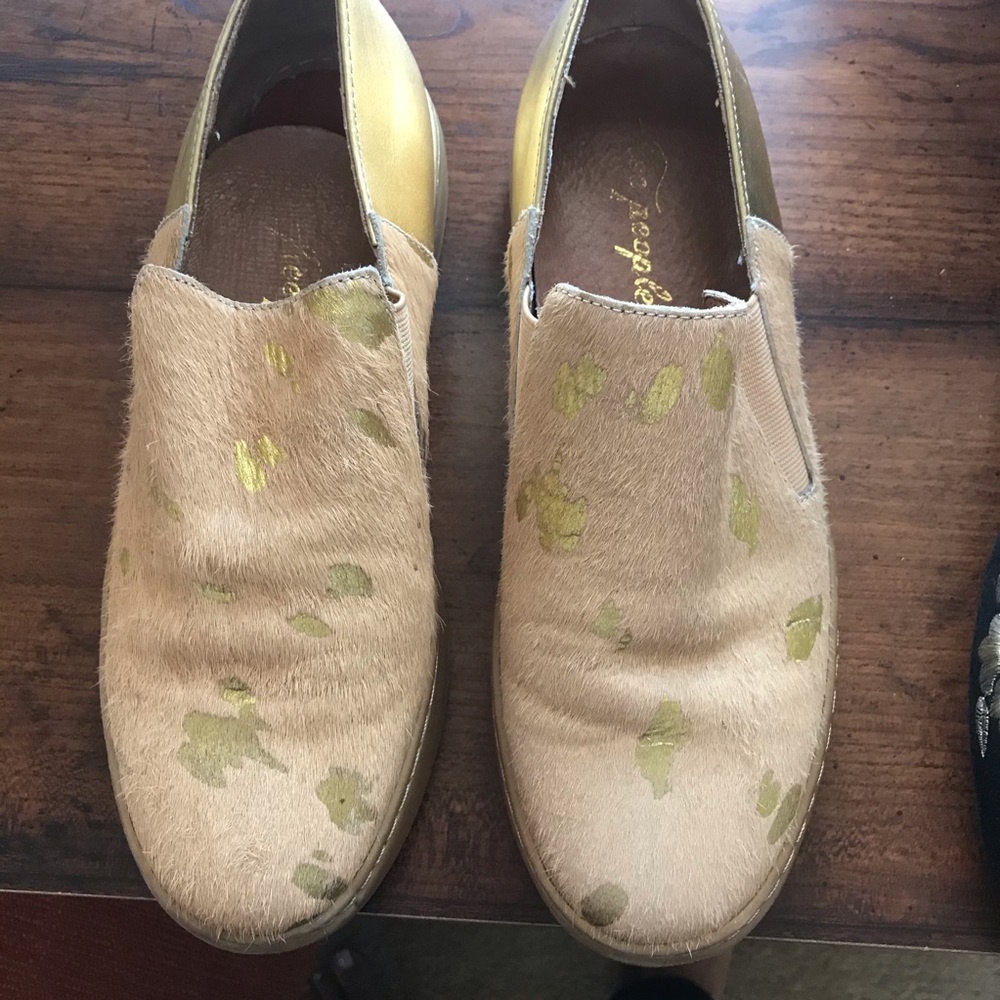 Free People Camel and Gold Shoes